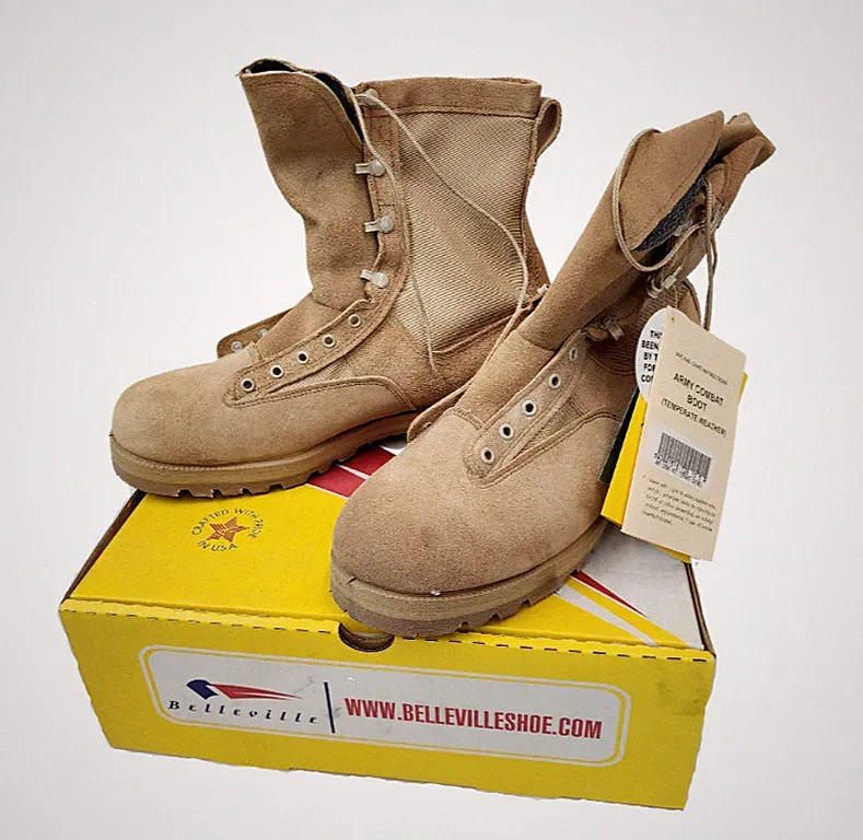 Tan Belleville Temperate Climate Army Combat Boots 13.5R – New *mocinc.1982*